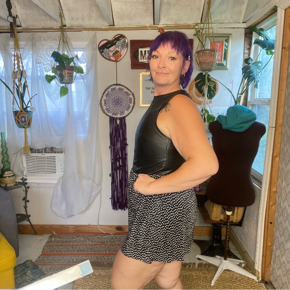 Zara Adorable Black & White Polkadot Dress Large silver Zipper detail Size Small - Picture 3 of 12